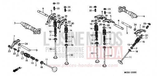 ARBRE A CAMES/SOUPAPE XL650V5 de 2005